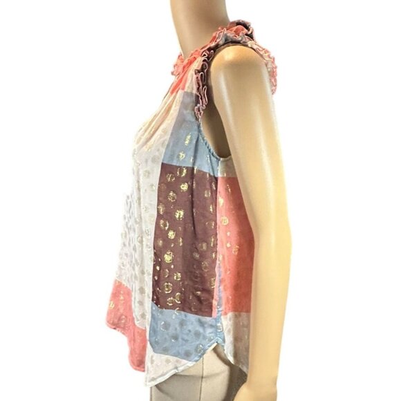 Maeve Fantasia Metallic Clip Dot Blouse Size 0 - Picture 8 of 11